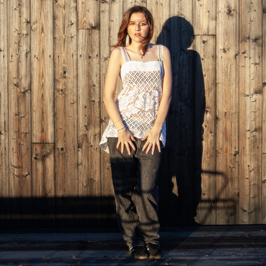 Top i räddad spetsgardin