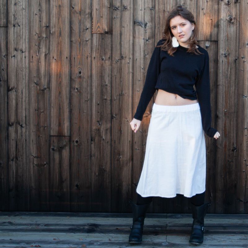 Vit kjol i mjuk bomull