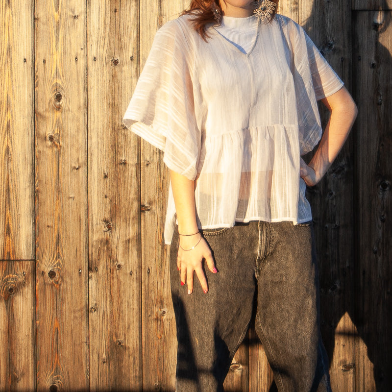 Blouse made from curtain fabric