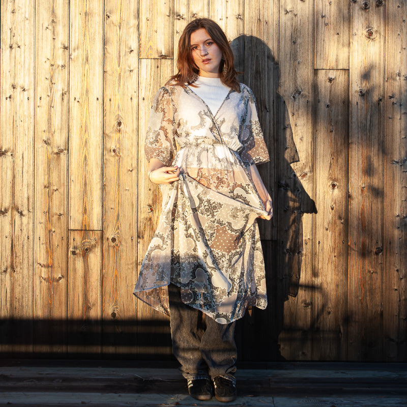 Robe transparente à motif cachemire vintage