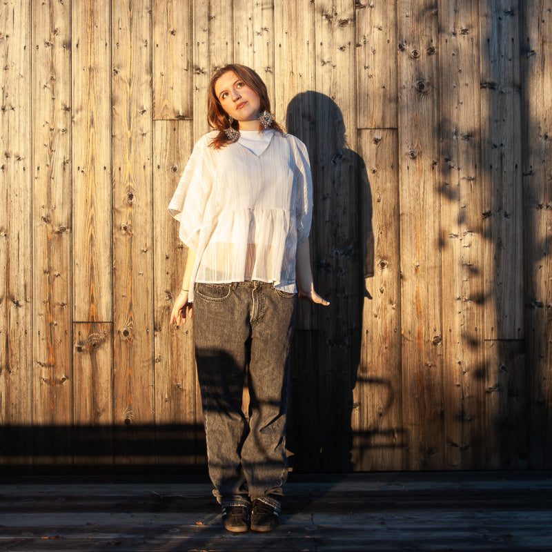 Blouse en tissu de rideau