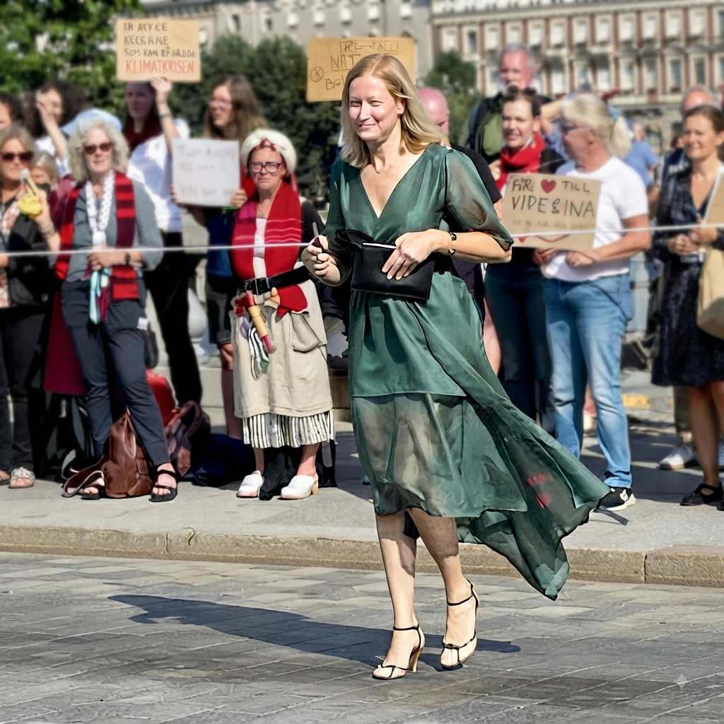 Green wrap dress