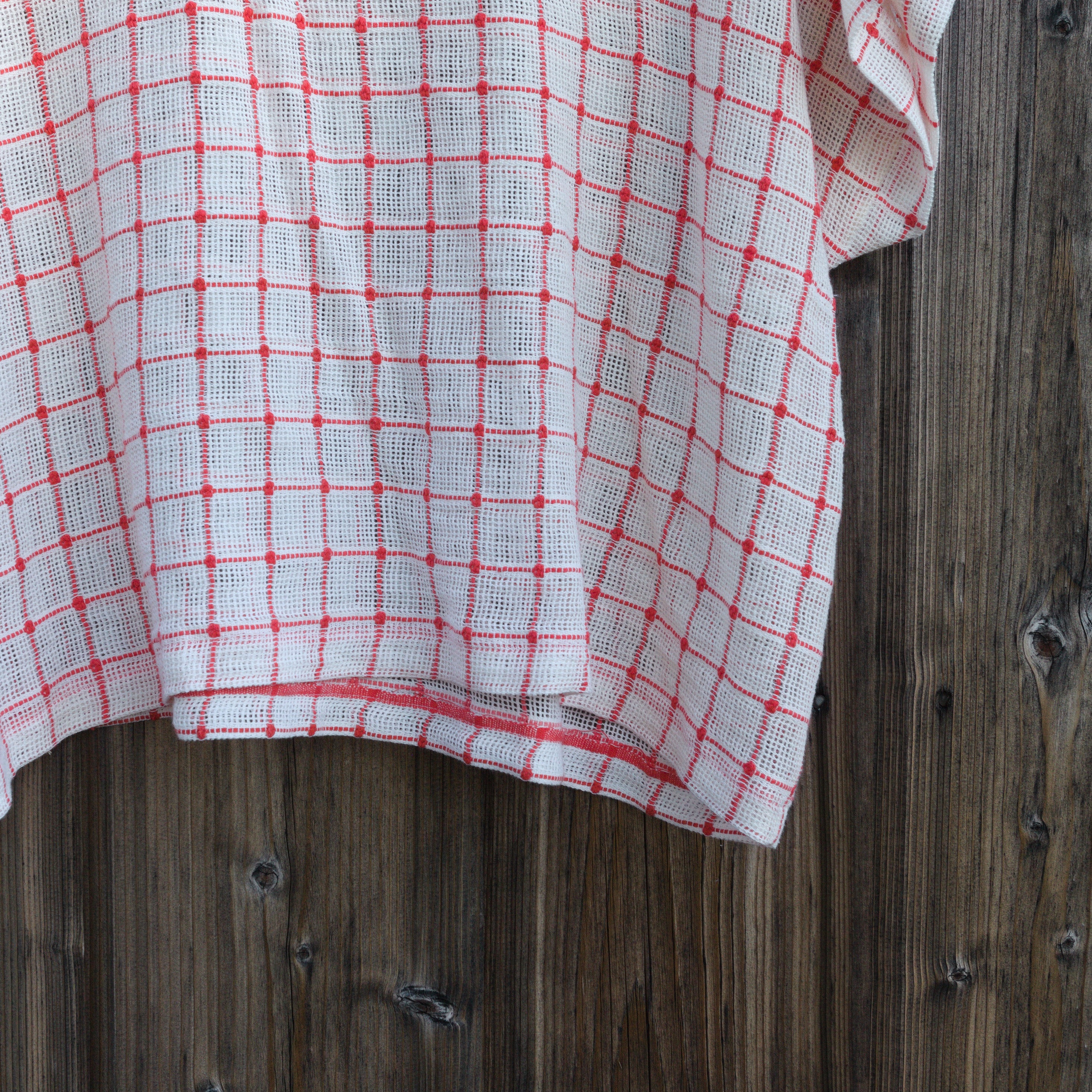 Red and white checked top