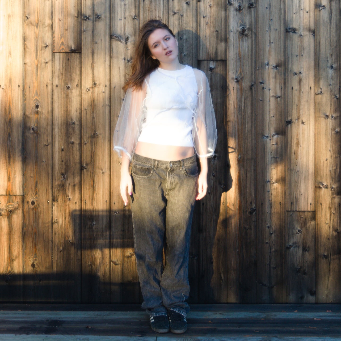 Transparent blus i tyll