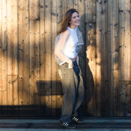 Transparent blus i tyll