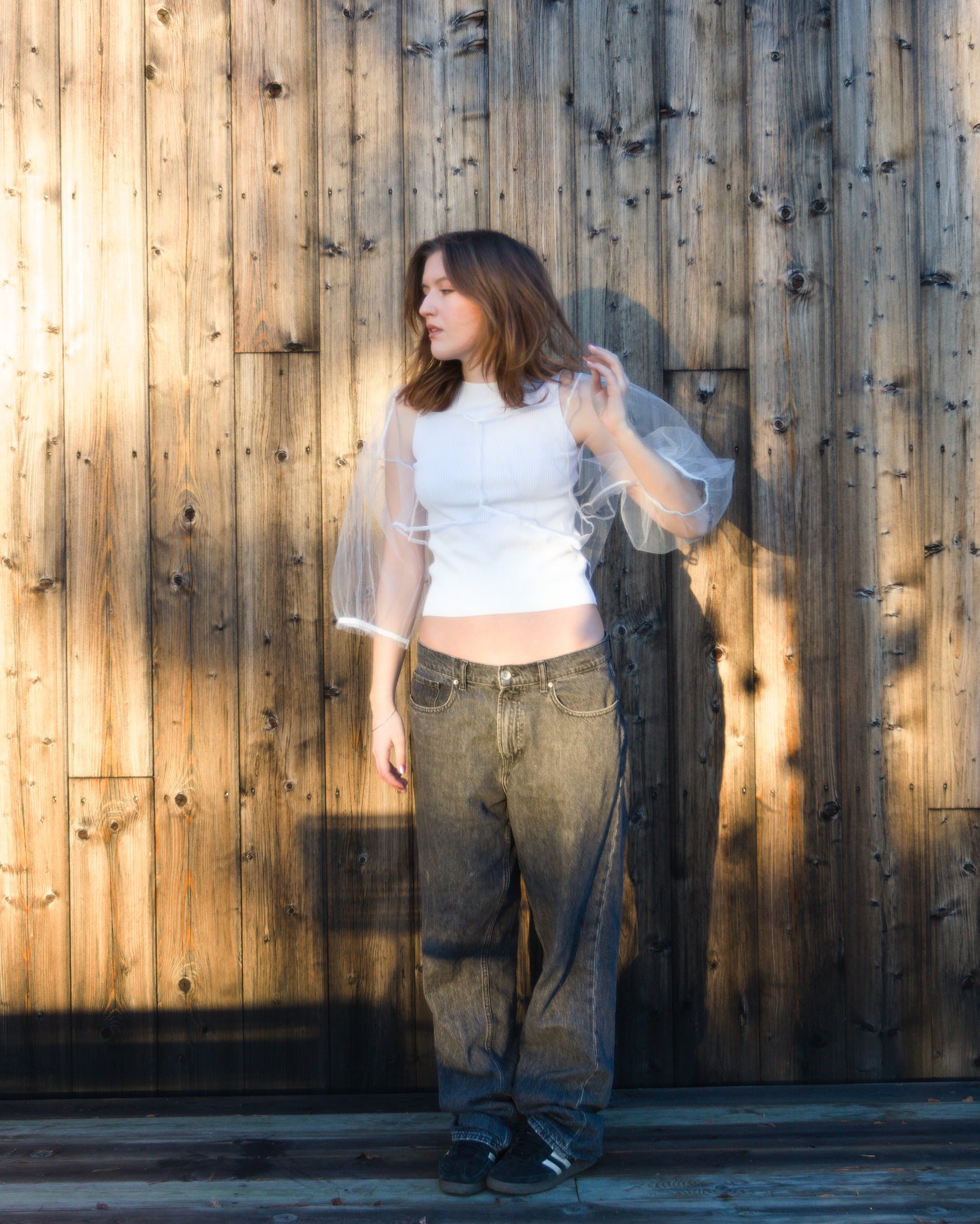 Transparent blus i tyll