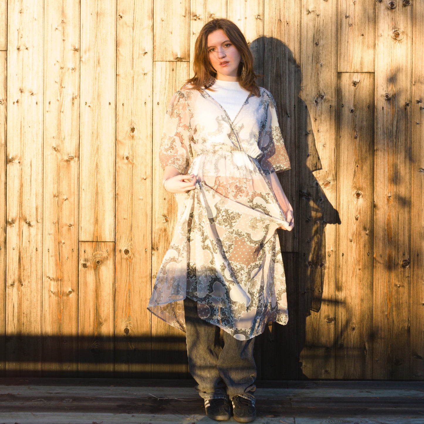 Transparent klänning i vintagepaisley