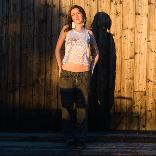 Top i räddad spetsgardin