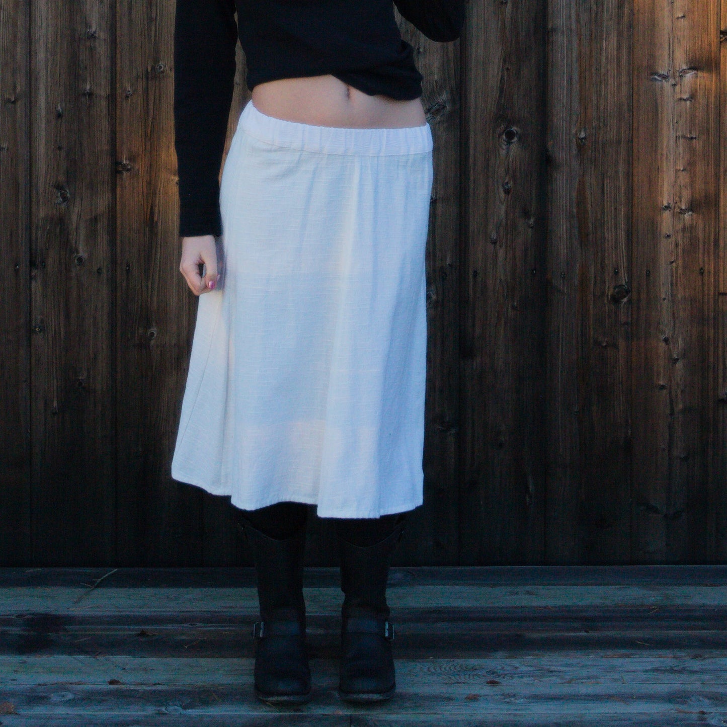 Vit kjol i mjuk bomull