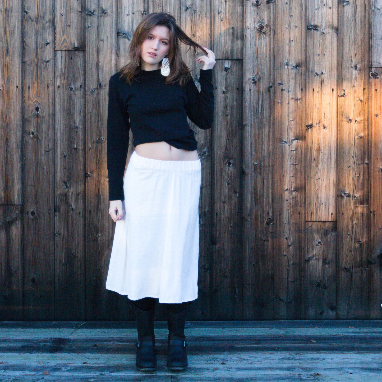 Vit kjol i mjuk bomull