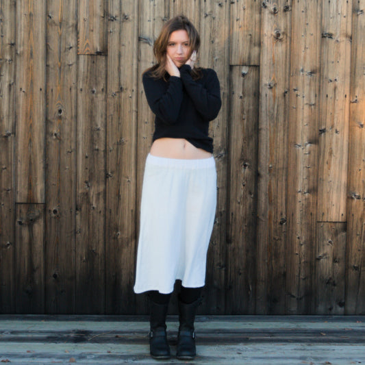 Vit kjol i mjuk bomull