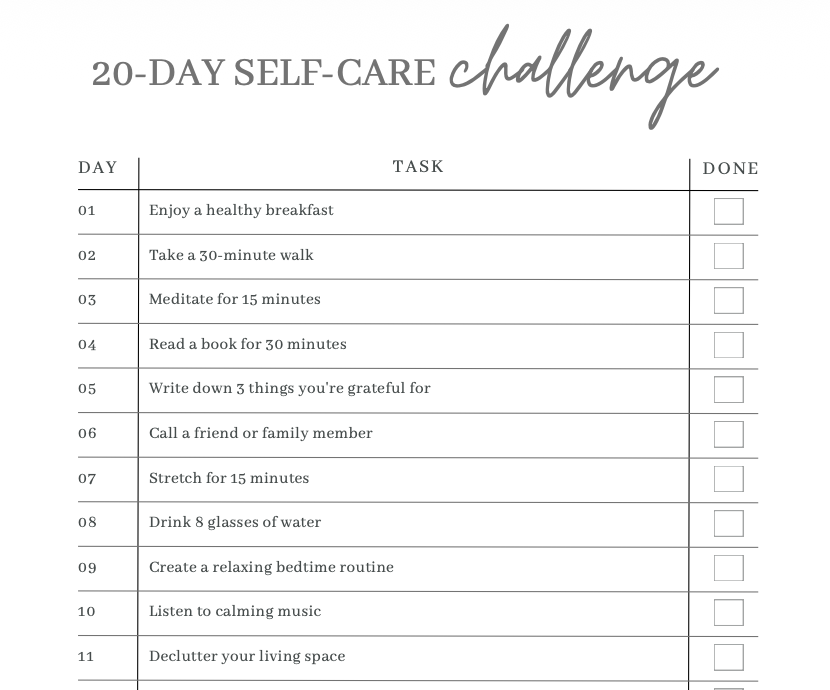 My Self-Care Planner