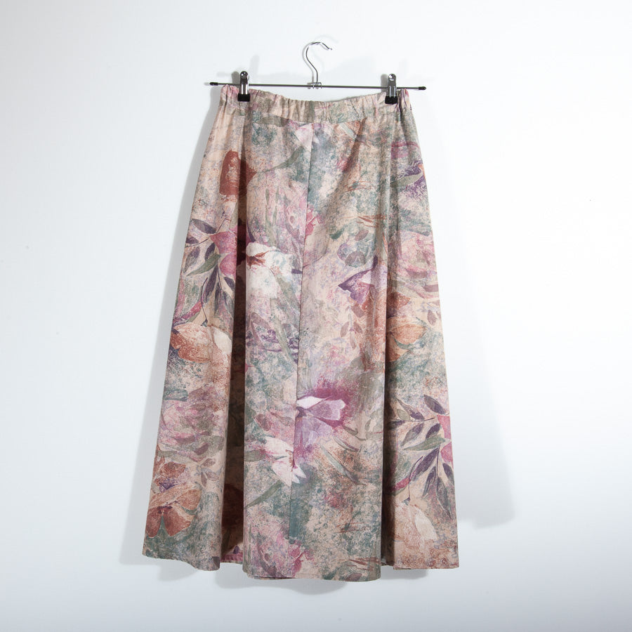 Long skirt with pockets made from upcycled curtain fabric