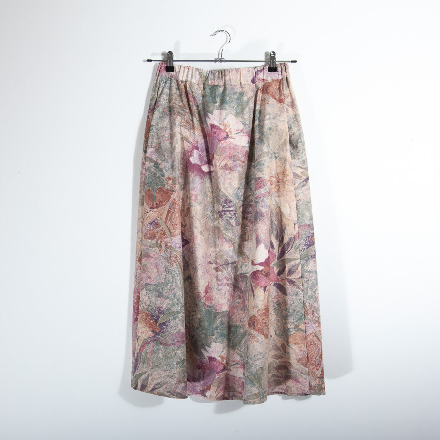 Long skirt with pockets in salvaged curtain fabric, S/M