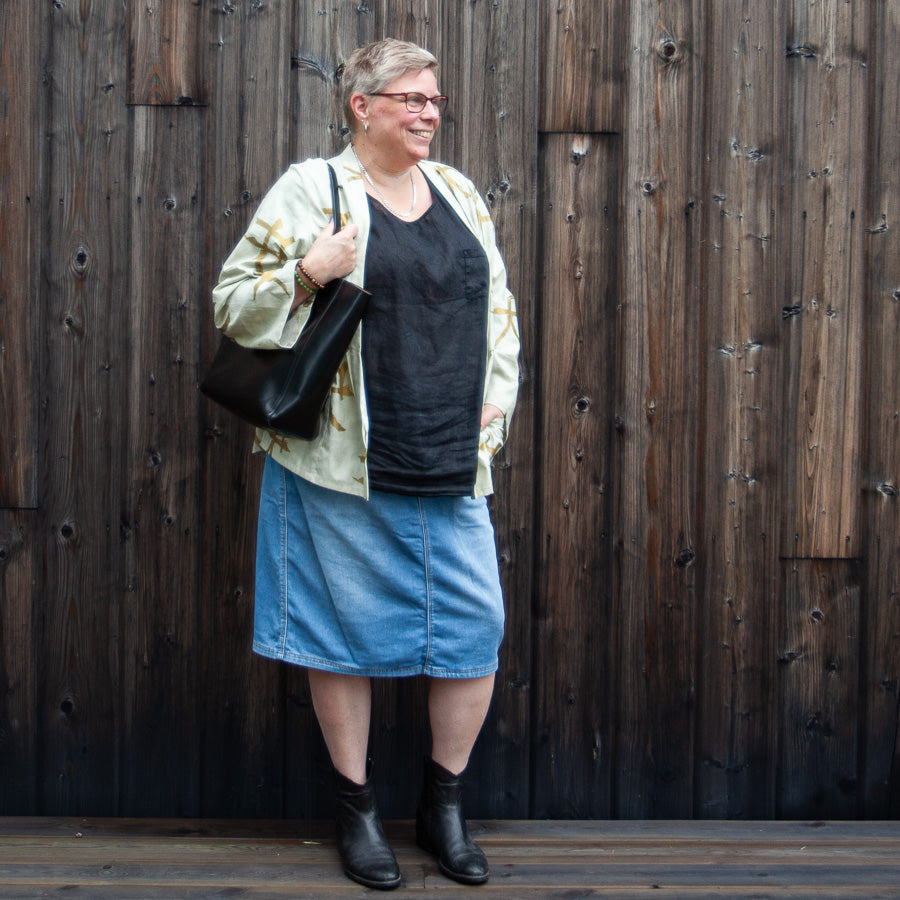 Kimonocardigan i räddad gardin, L/XL