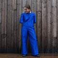 Blue silk blouse
