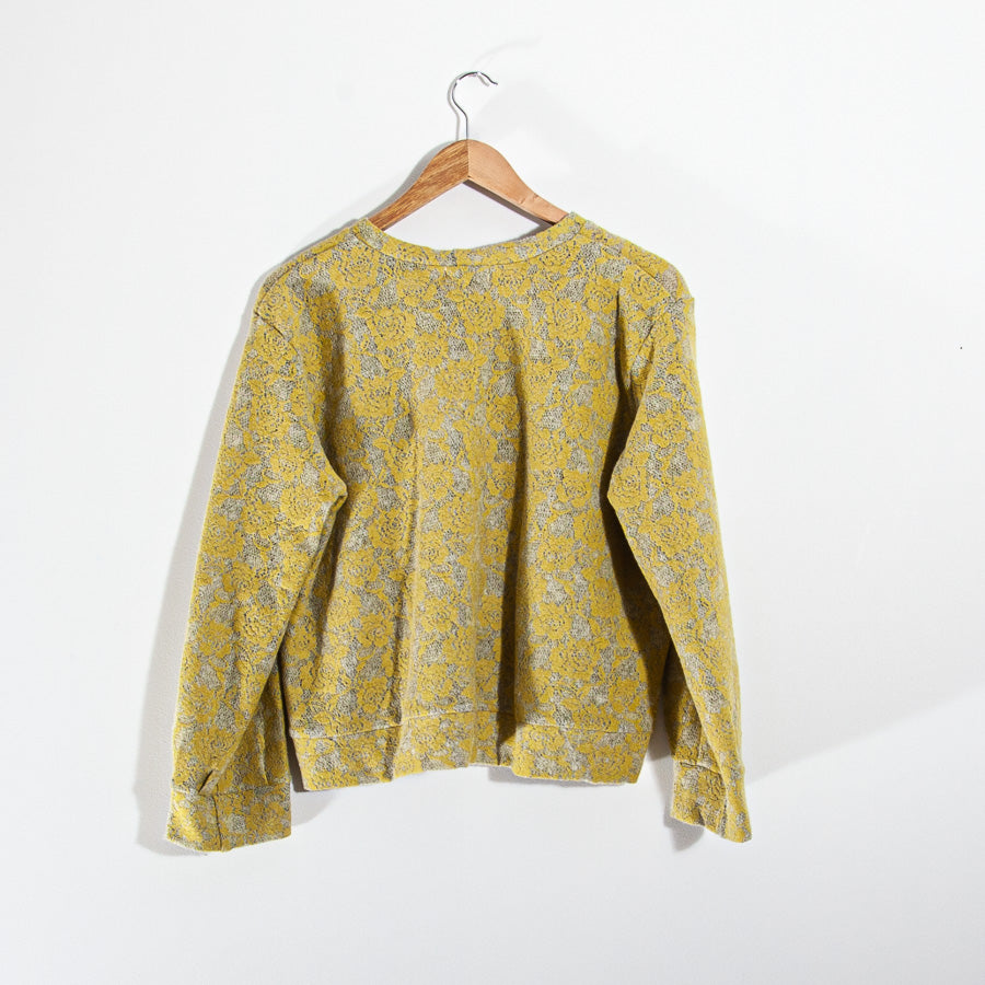 Pull tricoté jaune citron, M/L