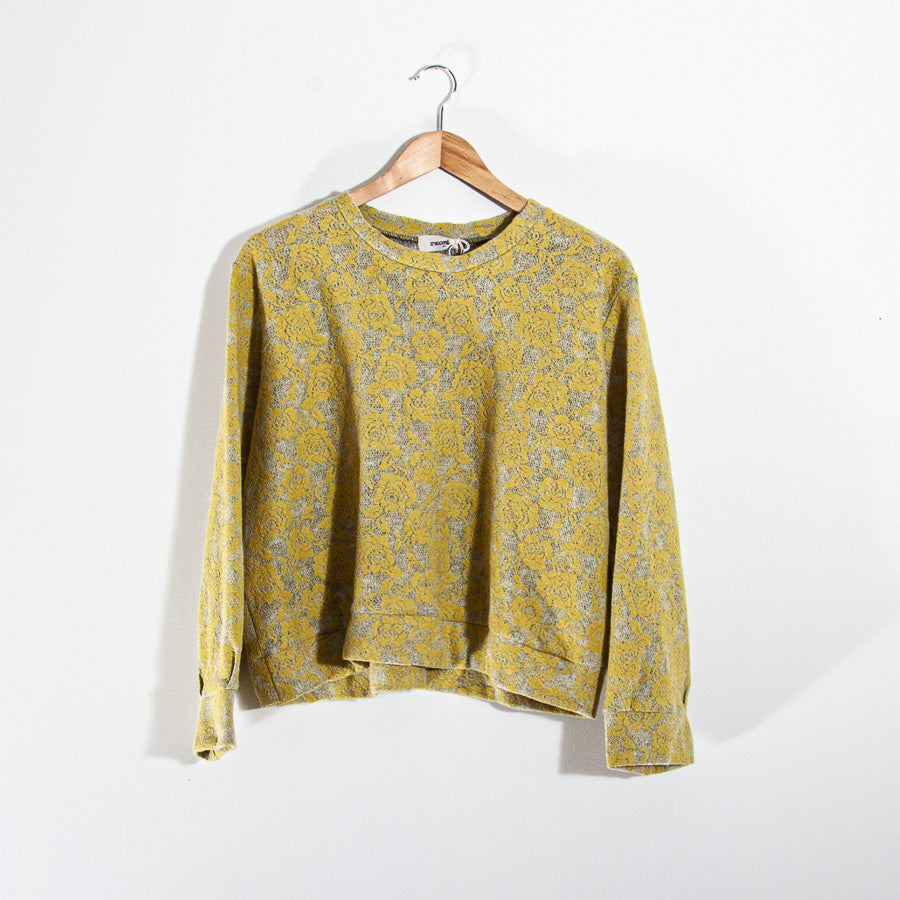 Pull tricoté jaune citron, M/L