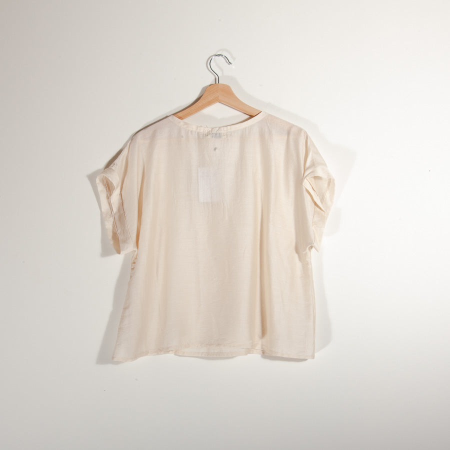 White Filippa woven t-shirt, M/L