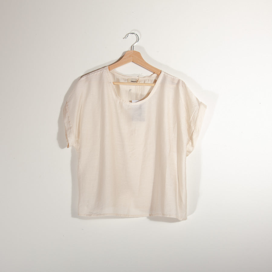 Vit viskos-T-shirt