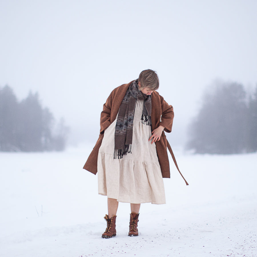 Flora linneklänning med fickor- PREorder