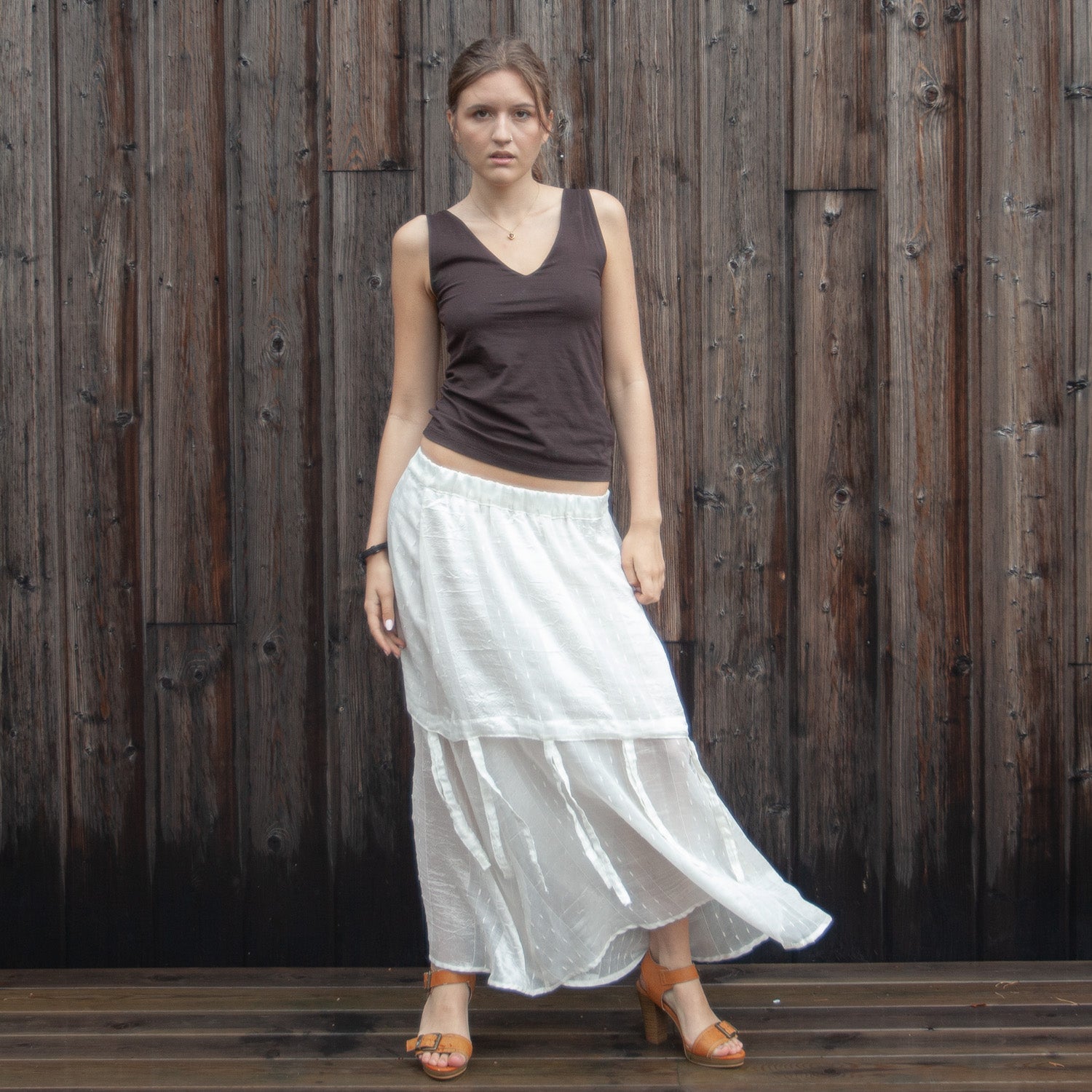 White skirt with fringes