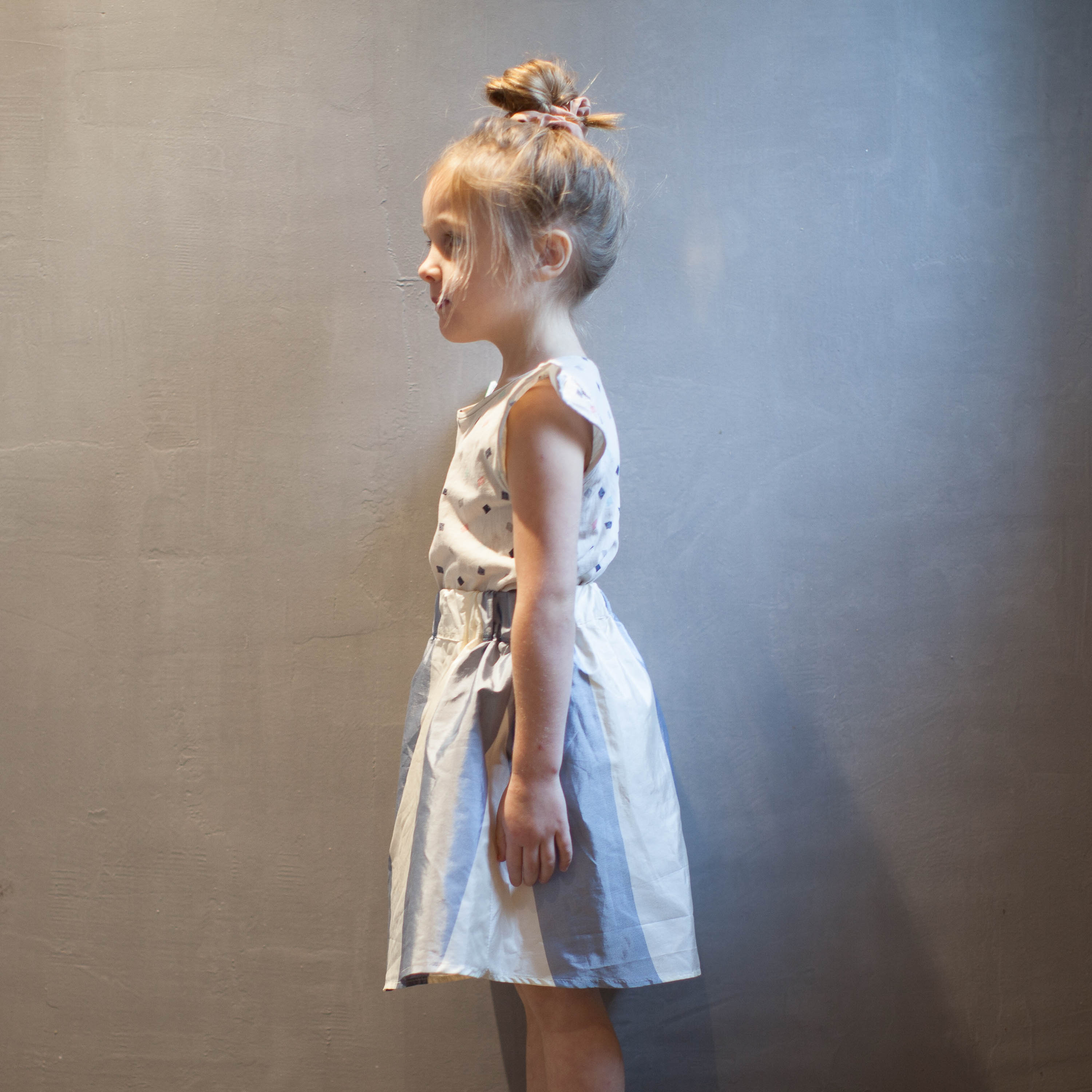 Skirt made from recycled fabric, ages 2–4