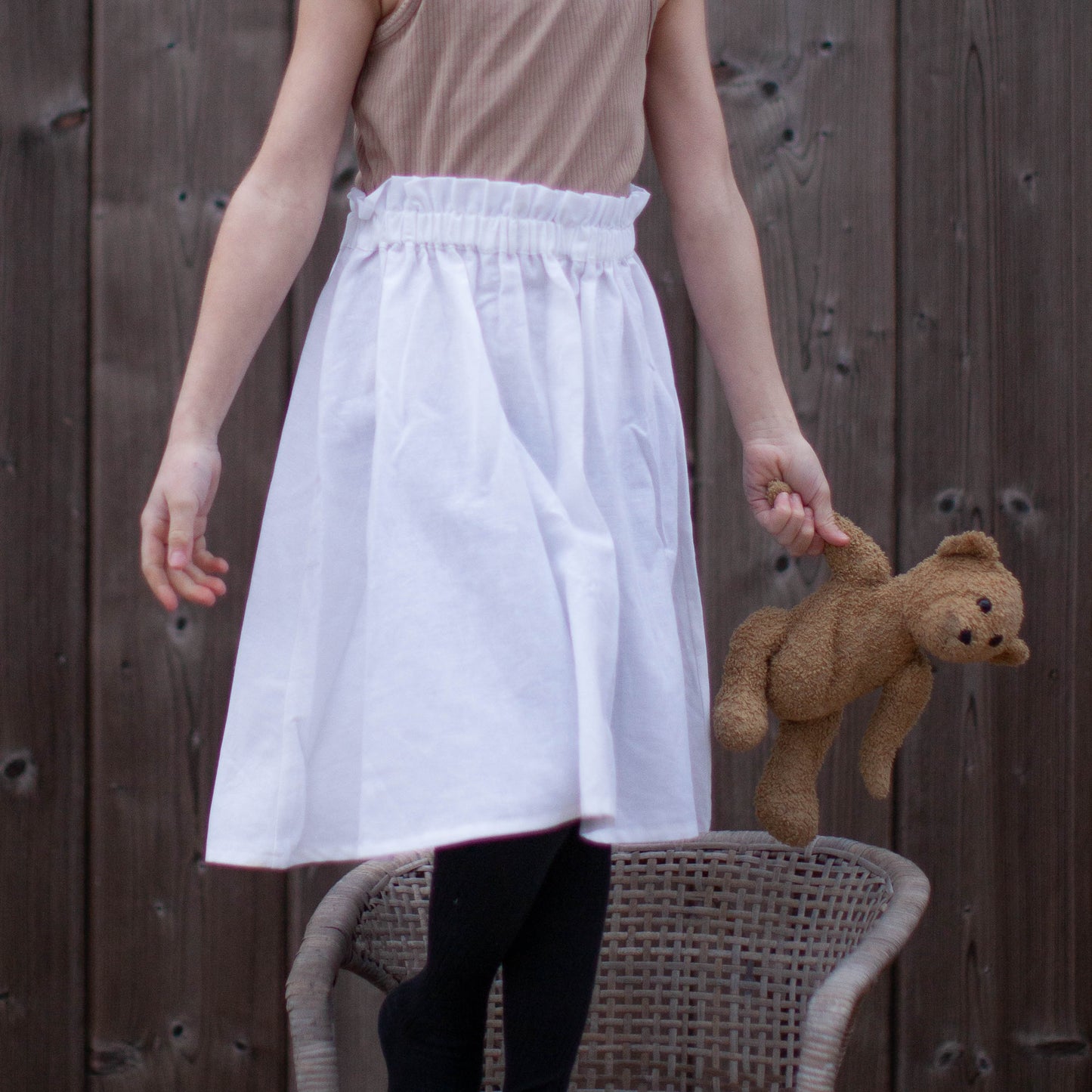 Skirt in recycled fabric, 4-7 years