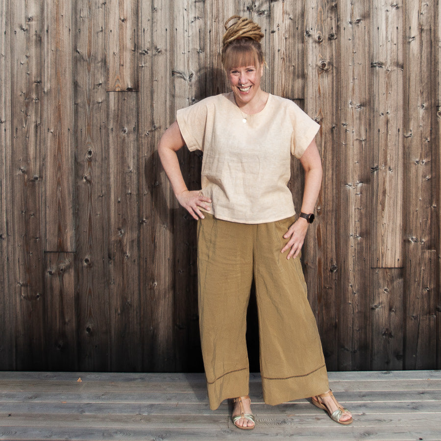 Yellow linen blouse