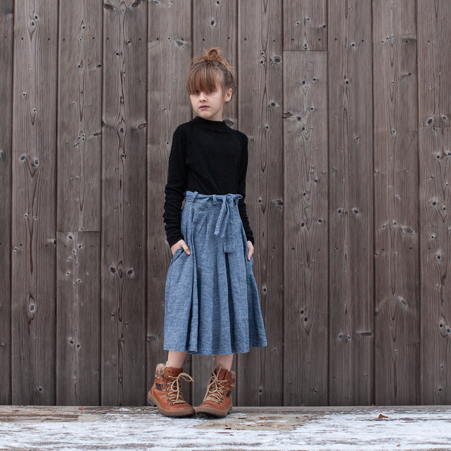 Skirt in linen/hemp, 7-10 years