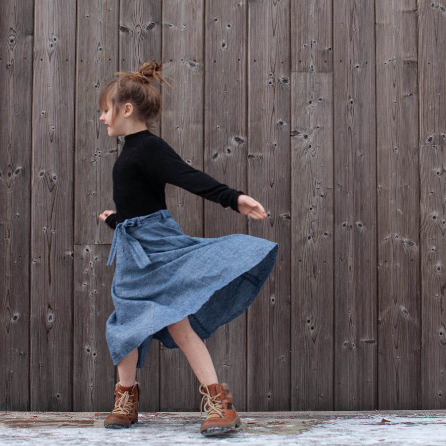 Skirt in linen/hemp, 7-10 years