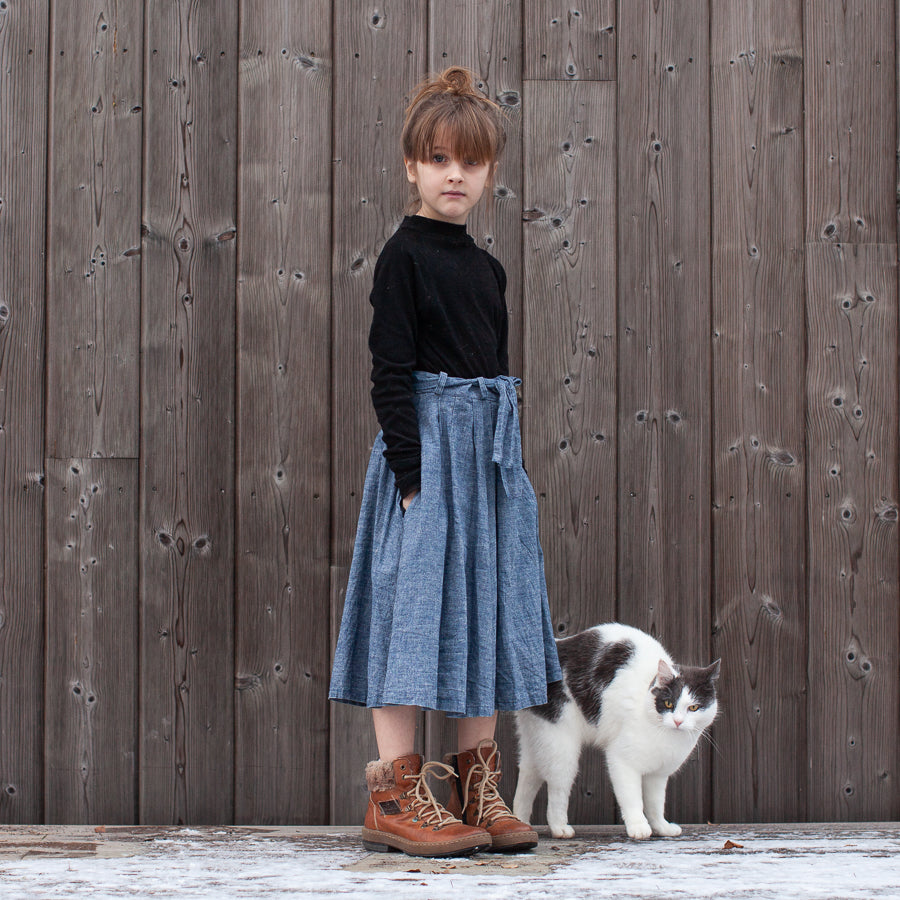 Skirt in linen/hemp, 7-10 years