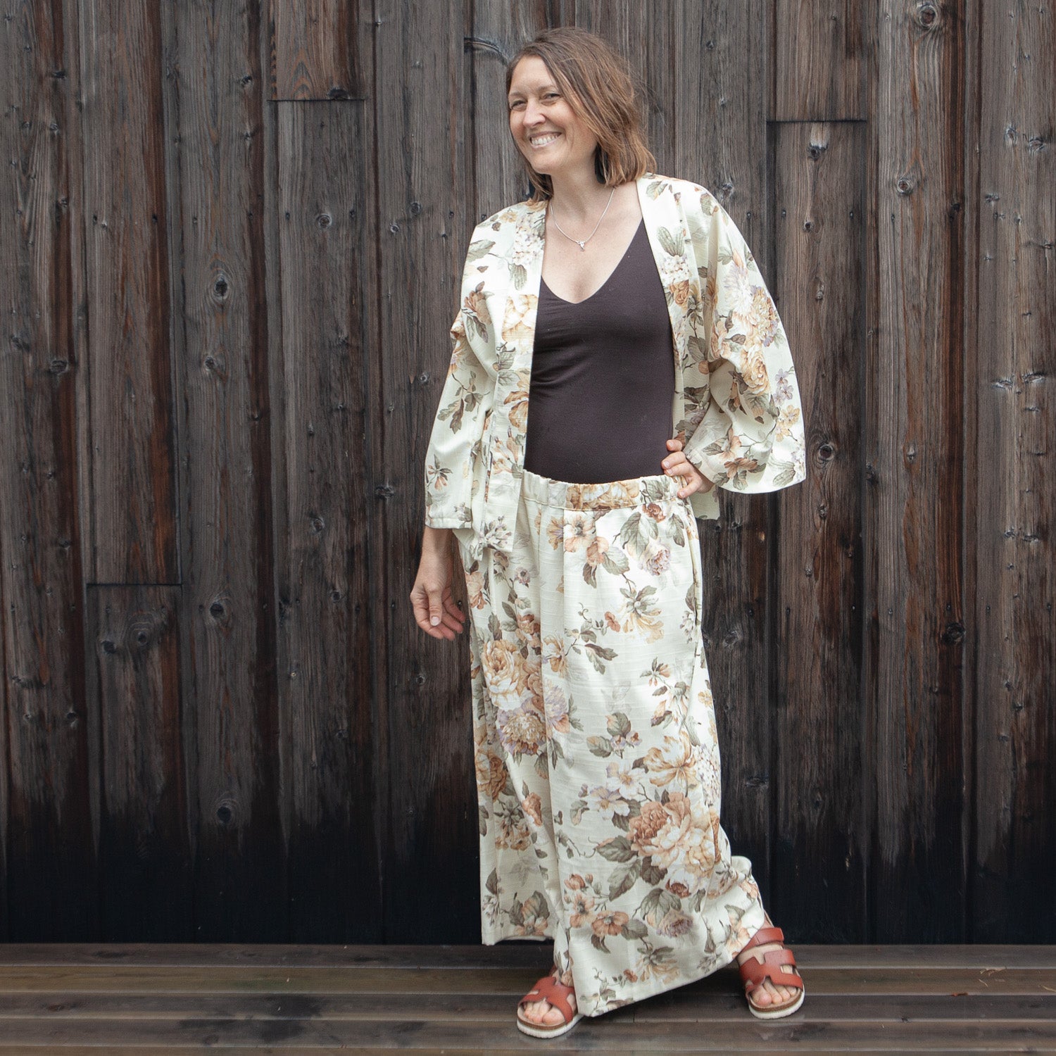 Kimono made from a vintage curtain