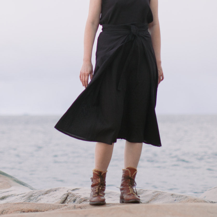 Maria wrap skirt in hemp - PREorder