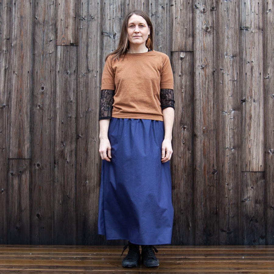 Skirt made from upcycled curtain fabric