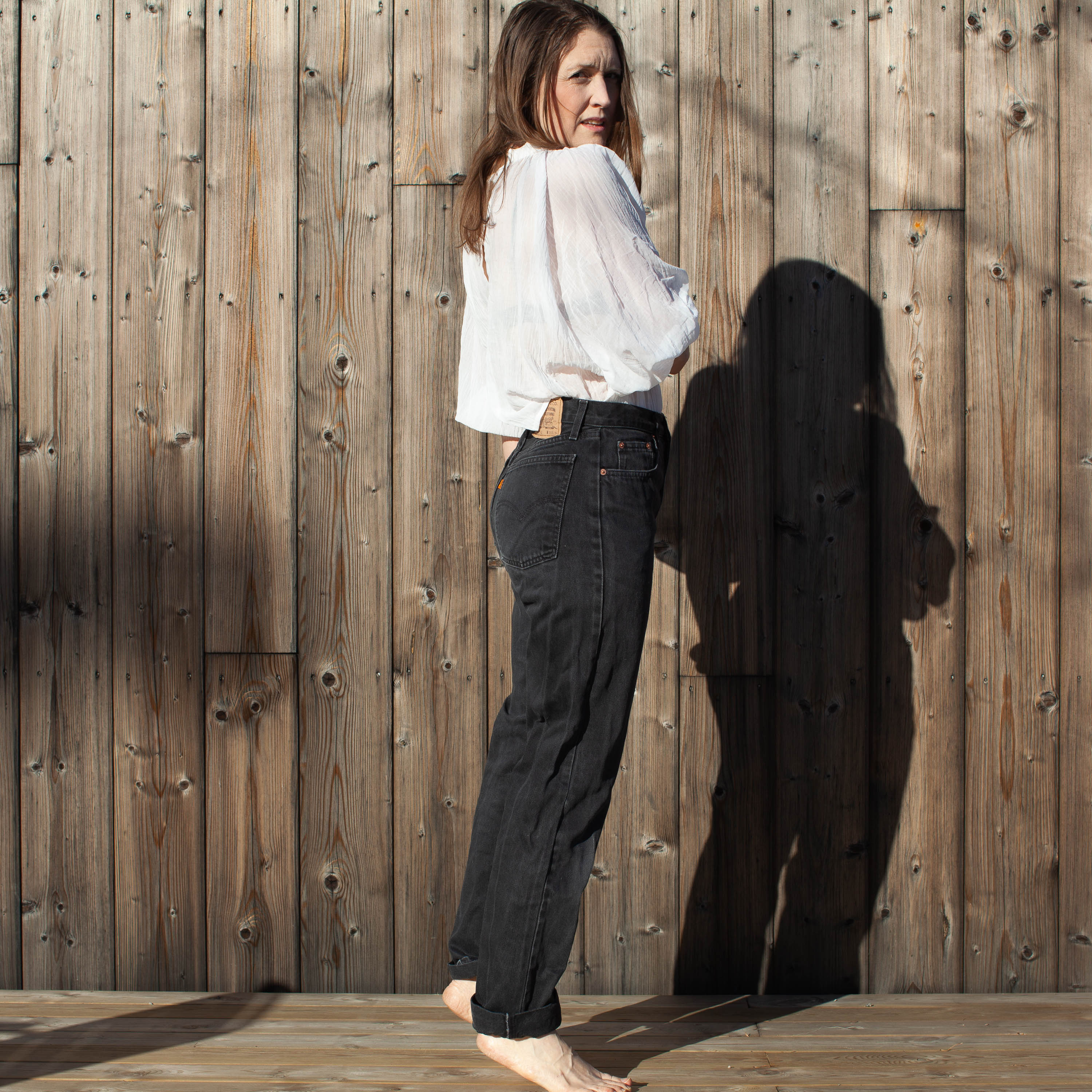 Blouse made from recycled curtain fabric