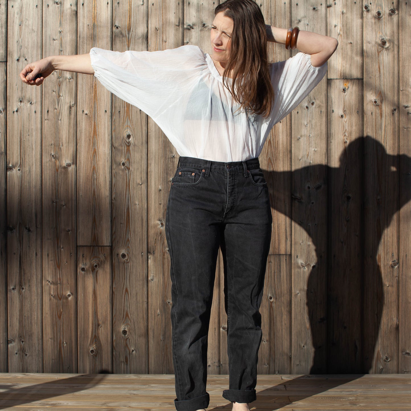 Blouse en tissu de rideau récupéré, S/M