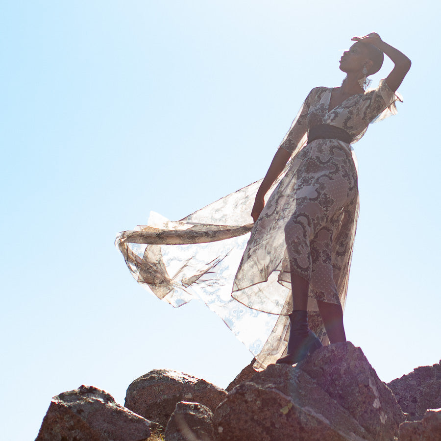 Odessa dress in vintage fabric
