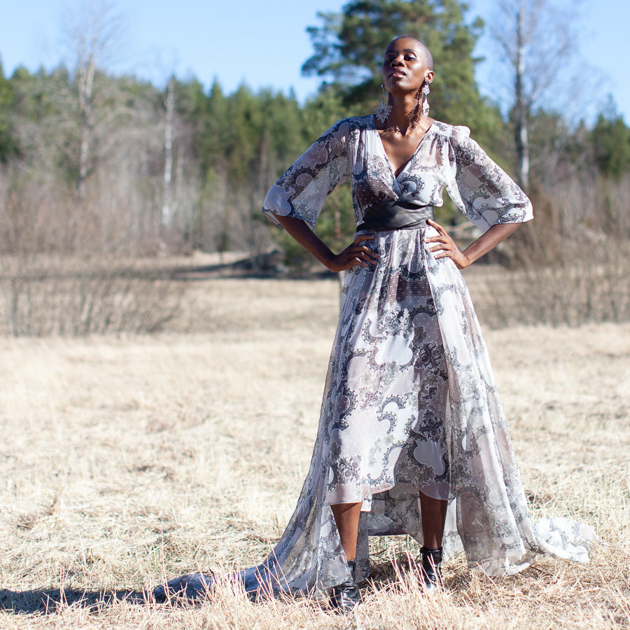 Odessa dress in vintage fabric