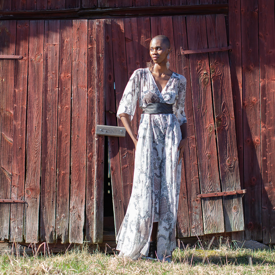Odessa dress in vintage fabric