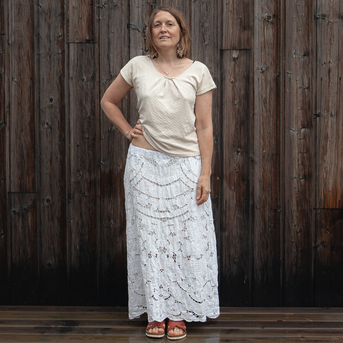 Cotton tablecloth skirt