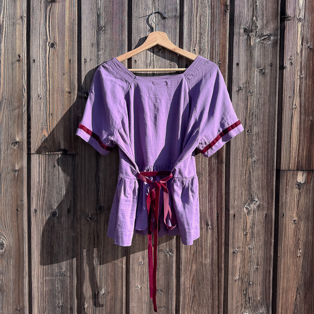 Blouse made from a saved cotton dress
