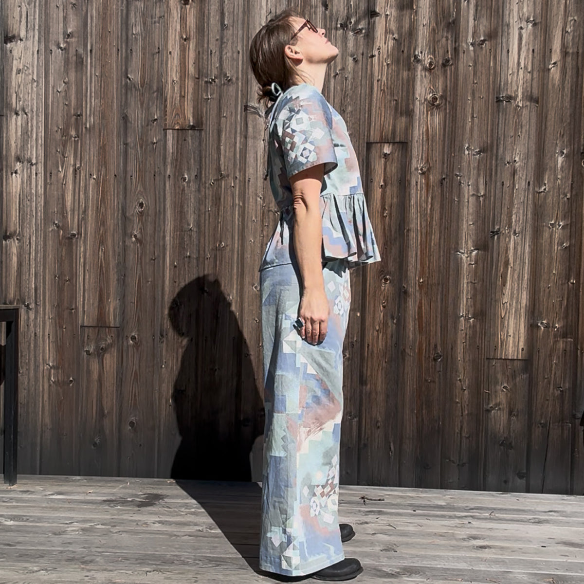 Blouse made from curtain fabric