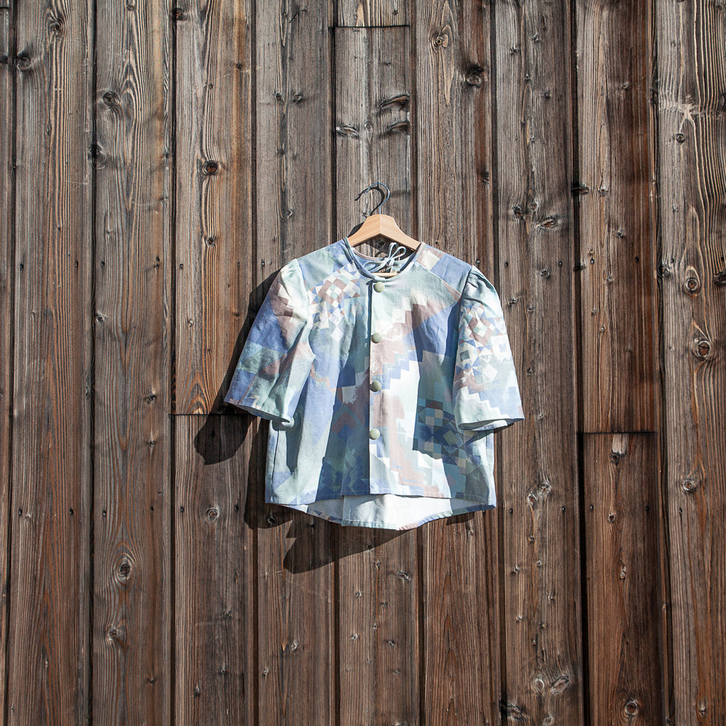 Blouse made from curtain fabric