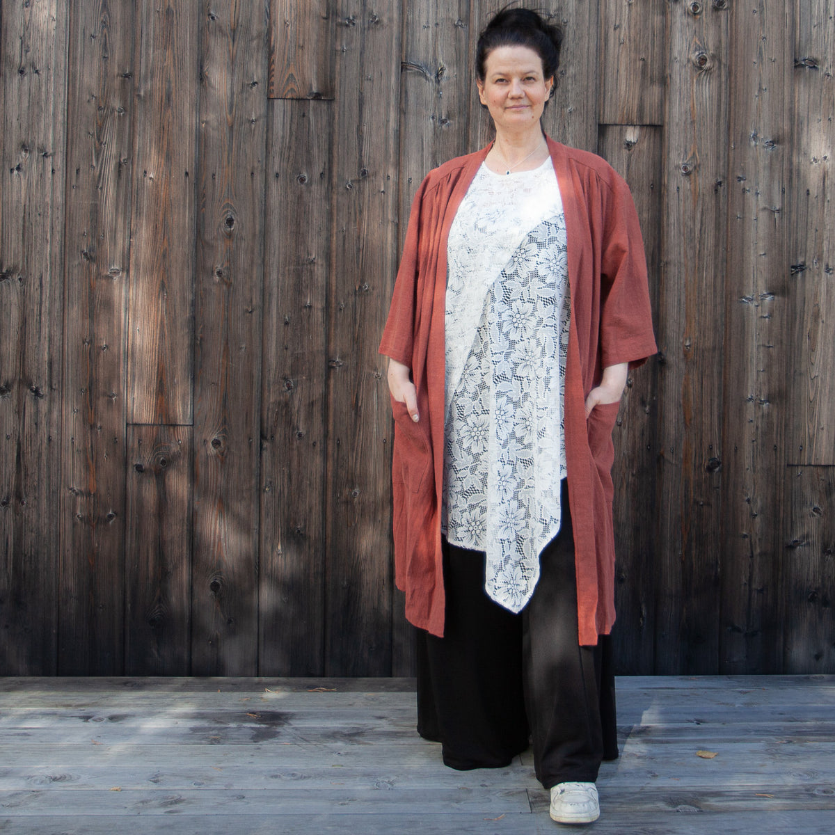 Long linen kimono