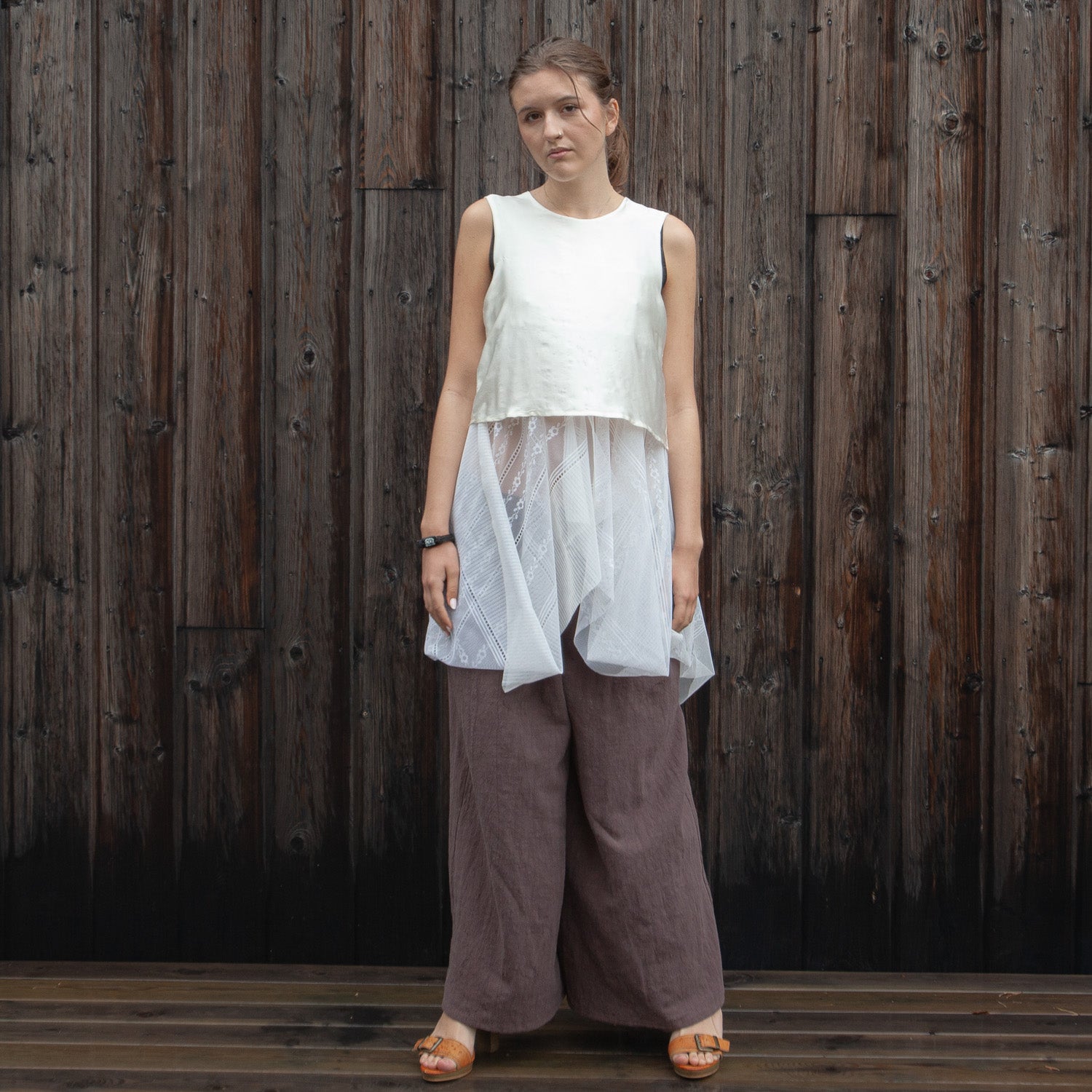 Silk satin crop top