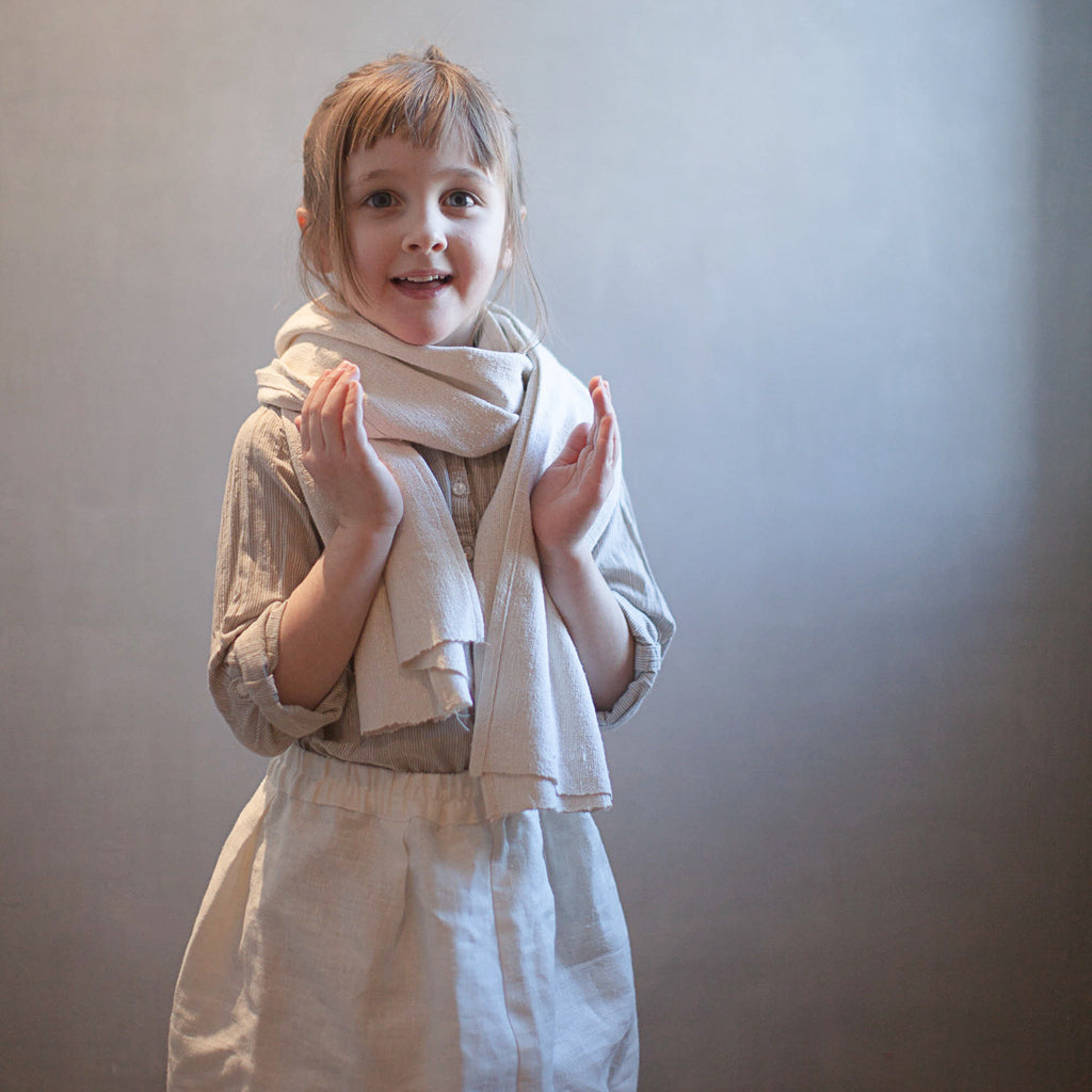 Raw silk scarf