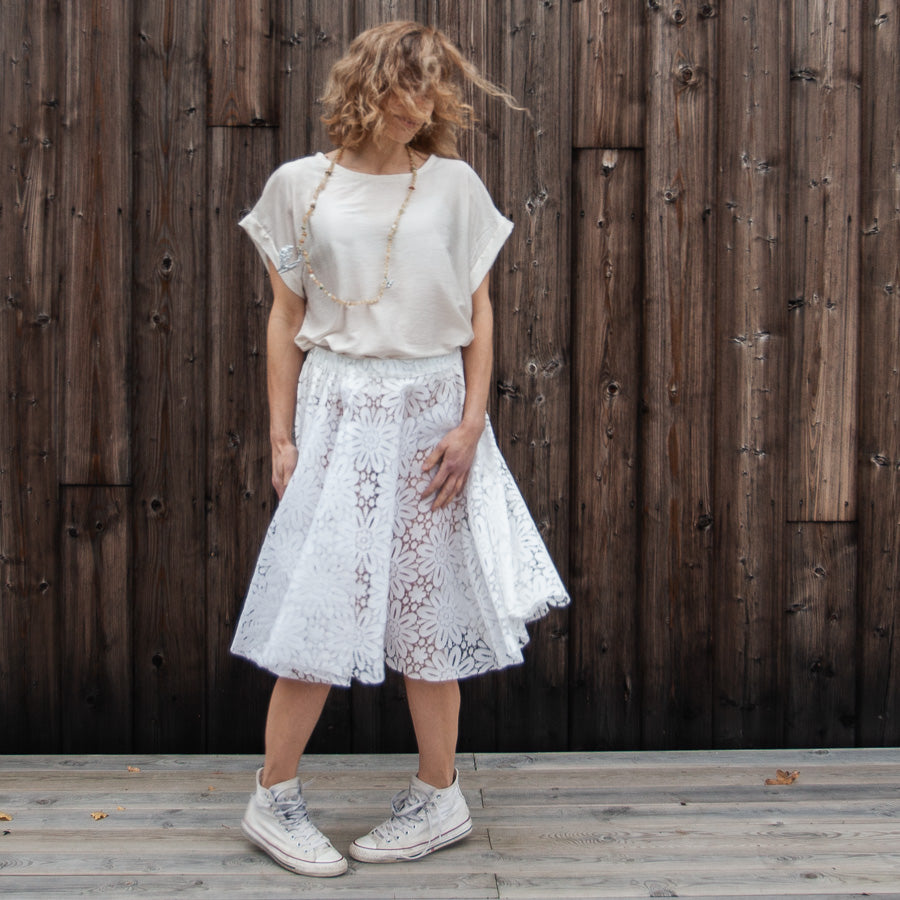 Skirt in recycled curtain fabric, S/M