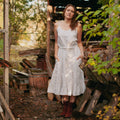 Striped linen skirt