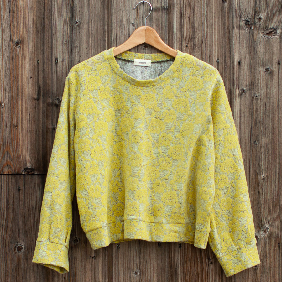 Pull tricoté jaune citron, M/L